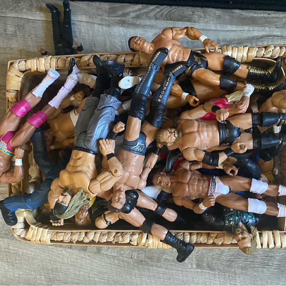 Wrestling Action Figures Collection 40 figures and a wrestling ring
